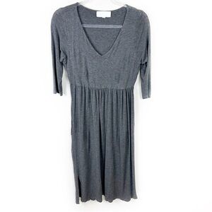 Superfoxx Grey v-neck t-shirt dress 3/4 sleeve soft stretchy size: L